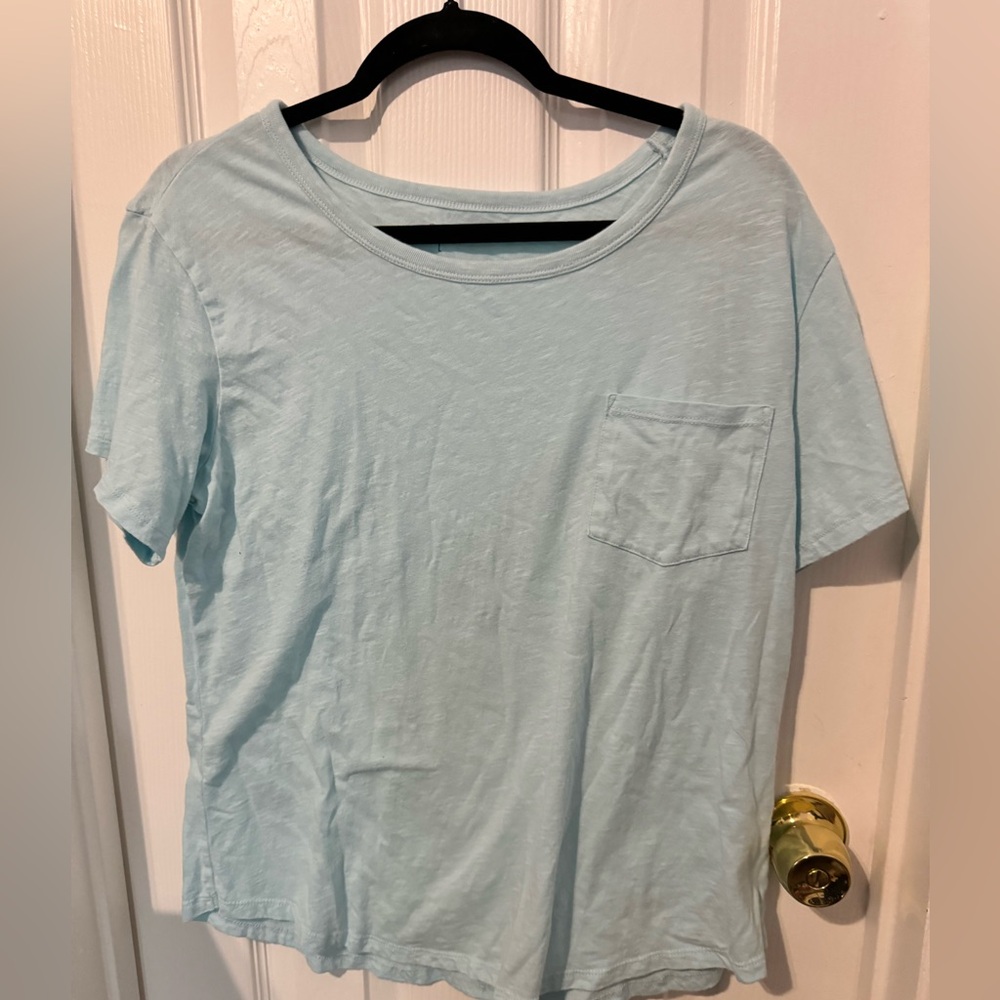 Powder blue cotton tee shirt